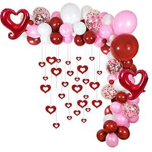 Valentines Balloon Garland 100pcs Red Pink White Heart Party Decorations